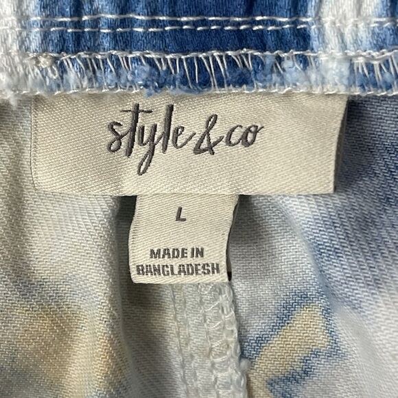 Style & Co Large Jogger Pants Tie-Dye Cuffed Pockets Drawstring Elastic Waist - Picture 8 of 11